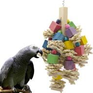 🐦 ebaokuup large medium bird parrot chewing toy: natural wooden blocks knots tearing toy for african grey, macaws cockatoos, and amazon parrots logo