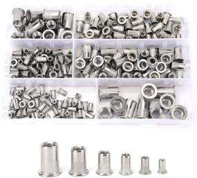 img 4 attached to 🔩 200-Piece Assortment Kit of flat head threaded Rivet Nuts - Nicunom 304 Stainless Steel Metric Rivetnut Insert Nutsert Rivet Nut in M3 M4 M5 M6 M8 M10 Sizes