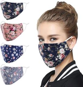 img 4 attached to 👗 Genovega Fashion Face Mask - Adjustable Ear Loops, Washable, Reusable, Soft Fabric
