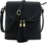 double compartment crossbody tassel accent women's handbags & wallets logo