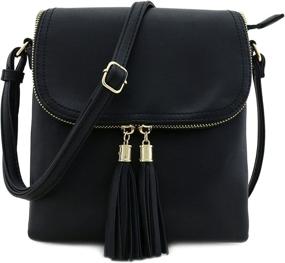 img 4 attached to Double Compartment Crossbody Tassel Accent Women's Handbags & Wallets