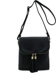 img 3 attached to Double Compartment Crossbody Tassel Accent Women's Handbags & Wallets