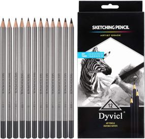 img 4 attached to 🖌️ Dyvicl Professional Drawing Sketching Pencil Set - 12-Piece Graphite Pencils Including 10B, 8B, 6B, 5B, 4B, 3B, 2B, B, HB, 2H, 4H, 6H for Beginner and Professional Artists