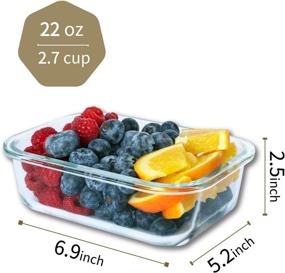 img 3 attached to Bayco 10 Pack Glass Meal Prep Containers: Airtight & Leak Proof Glass Food Storage with Lids - BPA-Free Lunch Bento Boxes (10 lids & 10 Containers)