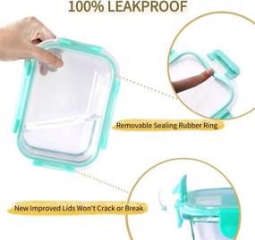 img 2 attached to Bayco 10 Pack Glass Meal Prep Containers: Airtight & Leak Proof Glass Food Storage with Lids - BPA-Free Lunch Bento Boxes (10 lids & 10 Containers)