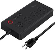 🔌 xenon smart power strip with 4-outlet 4-usb, wifi enabled surge protector, 5-foot cord, compatible with alexa and google home, black logo
