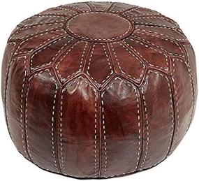 img 3 attached to Moroccan Leather Pouf Footstool Unstuffed Furniture