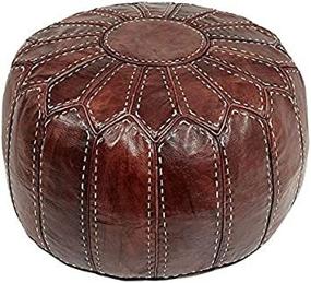 img 1 attached to Moroccan Leather Pouf Footstool Unstuffed Furniture