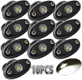 img 4 attached to LEDMIRCY LED Rock Lights 10PCS White для J e e p внедорожного грузовика RZR Автомобиль Лодка ATV SUV, влагозащищенные, мощные неоновые светодиодные фары для трассы: набор Ultimate 10-Pack для яркой, прочной и водонепроницаемой подсветки.