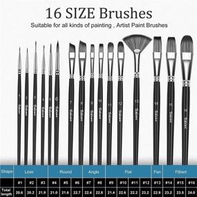 img 3 attached to 🖌️ VIKEWE Acrylic Paint Brushes Set - 16 PCS Artist Paint Brushes, Carry Case, Oil Painting Knife and Sponge, Ideal for Oil, Acrylic, Watercolor & Gouache Painting, Perfect for Adults & Kids