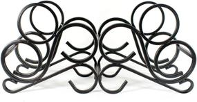 img 1 attached to Oenophilia Scroll Bookend Tabletop Wine Rack - Heavy-Duty Black Wrought Iron | Set of 2 | 6 Bottle Countertop Organizer