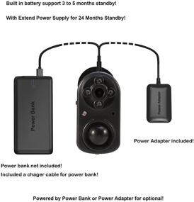 img 1 attached to 📷 Антивзломная камера безопасности eoqo 1080p: на батарейке, ночное видение, датчик движения, автономная система наблюдения для дома и офиса (черного цвета)
