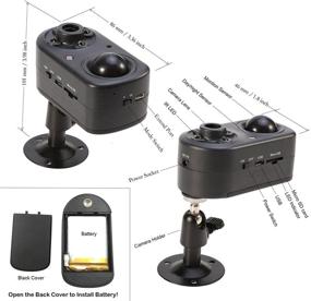 img 3 attached to 📷 Антивзломная камера безопасности eoqo 1080p: на батарейке, ночное видение, датчик движения, автономная система наблюдения для дома и офиса (черного цвета)