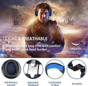 img 3 attached to 🎧 Versatile Gaming Headset with Microphone: Compatible with PS5 PS4, Xbox One, Laptops, PC, Phones - Noise-Canceling Mic, LED Light, Over-Ear Stereo Headphones