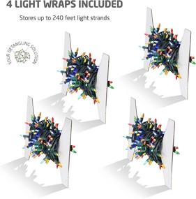 img 2 attached to 🎄 Christmas Light Storage Box – Non-Woven Fabric with 4 Cardboard Light Wraps, Stores up to 800 Holiday Light Bulbs; with Zipper & Reinforced Handles