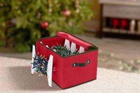 img 3 attached to 🎄 Christmas Light Storage Box – Non-Woven Fabric with 4 Cardboard Light Wraps, Stores up to 800 Holiday Light Bulbs; with Zipper & Reinforced Handles