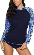 attraco rashguard women sleeve bathing logo