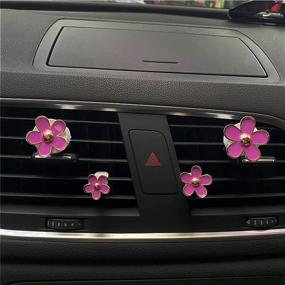 img 3 attached to 4 Pack Daisy Flowers Air Vent Decorations Cute Automotive Interior Trim Car Accessories Air Freshener Clips (Hot Purple)