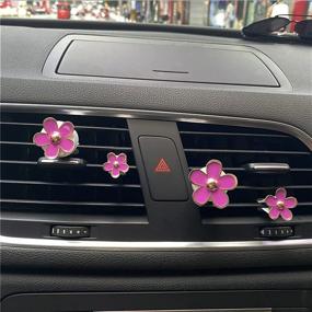 img 2 attached to 4 Pack Daisy Flowers Air Vent Decorations Cute Automotive Interior Trim Car Accessories Air Freshener Clips (Hot Purple)