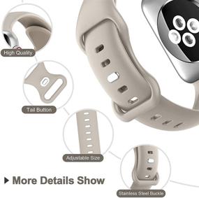 img 2 attached to 4-пак спортивных силиконовых браслетов для Apple Watch 38 мм 40 мм 41 мм - Совместим с iWatch Series 7 6 📱 SE 5 4 3 2 1 - Мягкий запасной ремешок для женщин и мужчин (38 мм/40 мм, черный, белый, серый, камень)