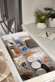 img 3 attached to 📦 Spectrum Diversified Hexa Set of 4 Assorted Storage Trays, Resistant to Buildup, Easy-to-Clean Organizers for Kitchen & Bathroom Drawers, Clear Frost