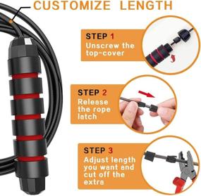 img 2 attached to 🏋️ Tangle-Free Rapid Cable Skipping Rope with Ball Bearings for Speed Training, Endurance & Fitness Gym - Foam Handles for Aerobic Exercise