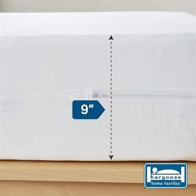 img 1 attached to 🛏️ Bargoose AllergyCare Mattress Cover - Breathable Cotton Bed Protector, White, Queen Size - Dust Mite-Proof & Hypoallergenic Zippered Encasement, 9" Depth