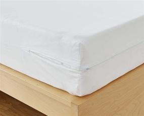 img 2 attached to 🛏️ Bargoose AllergyCare Mattress Cover - Breathable Cotton Bed Protector, White, Queen Size - Dust Mite-Proof & Hypoallergenic Zippered Encasement, 9" Depth