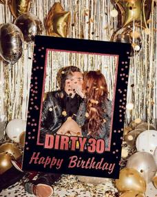 img 1 attached to 🌹 LaVenty Rose Gold Dirty 30 Photo Props: Perfect for 30th Birthday Party Photo Booth Fun!