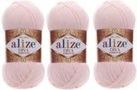 🧶 alize diva stretch thread crochet hand knitting: lot of 3skn 300gr 1314yds - microfiber acrylic stretch bikini yarn (382) logo