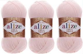 img 1 attached to 🧶 Alize Diva Stretch Thread Crochet Hand Knitting: Lot of 3skn 300gr 1314yds - Microfiber Acrylic Stretch Bikini Yarn (382)