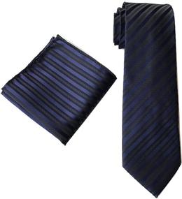 img 4 attached to 👔 Classic Striped Handkerchief Jacquard Formal Necktie: A Must-Have Men's Accessory in Ties, Cummerbunds & Pocket Squares