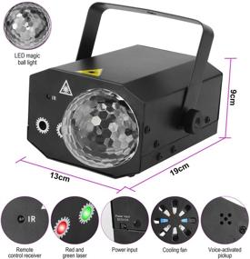 img 1 attached to 🎉 JAJALUYA Party Lights, Sound Activated Disco Ball LED Lights, Magic Ball Effect Stage Lighting Projector with Remote Control for Party, Christmas, Halloween, Bar, Birthday, Wedding