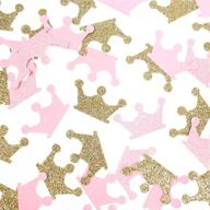 👑 fonder mols gold and pink crown confetti: perfect table scatter for princess birthday parties and girl baby showers (200 pcs/pack) logo
