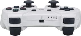 img 2 attached to Ultimate Gaming Experience: Vinonda PS3 Controller Wireless Double Vibration Gamepad for Sony Playstation 3 (White) - Includes Charging Cable