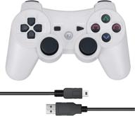 ultimate gaming experience: vinonda ps3 controller wireless double vibration gamepad for sony playstation 3 (white) - includes charging cable logo