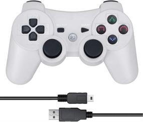 img 4 attached to Ultimate Gaming Experience: Vinonda PS3 Controller Wireless Double Vibration Gamepad for Sony Playstation 3 (White) - Includes Charging Cable