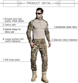 img 1 attached to 👕 SINAIRSOFT Multicamo Tactical Pants and Shirt Set with Knee Pads - Army Airsoft Combat BDU Pants and Shirt