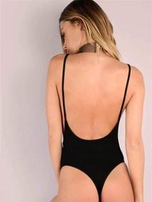 img 4 attached to 👗 DIDK Women's Spaghetti Strap Armhole Plain Backless Bodysuit: Comfortable and Stylish Essential for Women