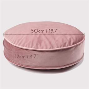 img 2 attached to YIUOR Velvet Pouf: Luxurious Nursery Floor Cushion for Comfortable Baby Room Seat, Reading Nook, and Kids Décor Gift