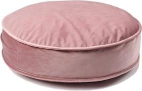 img 4 attached to YIUOR Velvet Pouf: Luxurious Nursery Floor Cushion for Comfortable Baby Room Seat, Reading Nook, and Kids Décor Gift