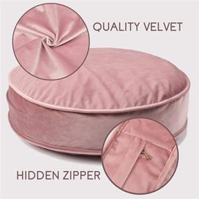 img 1 attached to YIUOR Velvet Pouf: Luxurious Nursery Floor Cushion for Comfortable Baby Room Seat, Reading Nook, and Kids Décor Gift