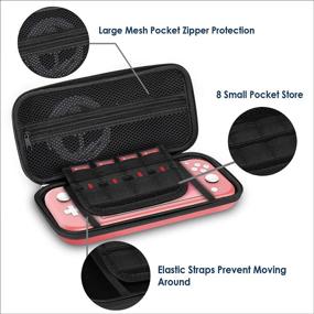 img 2 attached to Simpeak Switch Lite Accessories Case: Travel Carrying Hard Shell Storage 🎮 Bag with Tempered Glass & Silicone Protective Case in Coral Pink for Girls