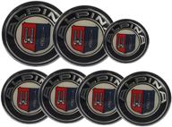 🚘 set of 7 alpina round emblem logo badges for bmw alpina car model - 82mm hood / 74mm trunk / 68mm wheel caps / 45mm steering emblem included logo