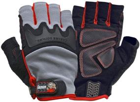 img 1 attached to Pro Fingerless Gloves (Large) - Grease Monkey 22103-23, Grey/Black