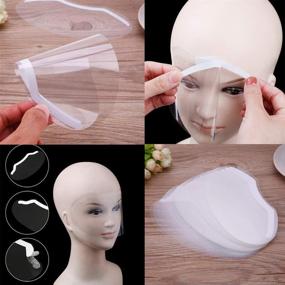 img 2 attached to 💧 EBANKU 100 PCS Microblading Permanent Makeup Shower Face Shields Visors, Disposable Face Shields Masks for Hairspray Salon Supplies, Eyelash Extensions, and Eyelid Surgery Aftercare