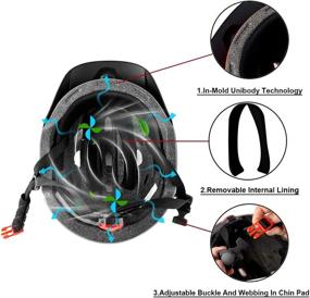 img 1 attached to 🚲 Bavilk Kids Bike Helmet: Adjustable Multi-Sport Safety Gear with LED Light and Detachable Visor for Boys and Girls