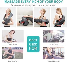 img 2 attached to 🎁 Medcursor Neck Shoulder Massager with Heat - Portable Electric Shiatsu Back Massage Device, Ideal for Muscle Pain Relief in Home, Office, Car - Perfect Gift