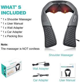 img 3 attached to 🎁 Medcursor Neck Shoulder Massager with Heat - Portable Electric Shiatsu Back Massage Device, Ideal for Muscle Pain Relief in Home, Office, Car - Perfect Gift