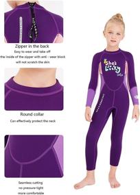 img 3 attached to 👶 DIVE & SAIL Kids Wetsuit - 2.5mm Neoprene Thermal Full Swimsuit - One Piece Long Sleeve Wet Suits for Girls, Boys, and Toddlers